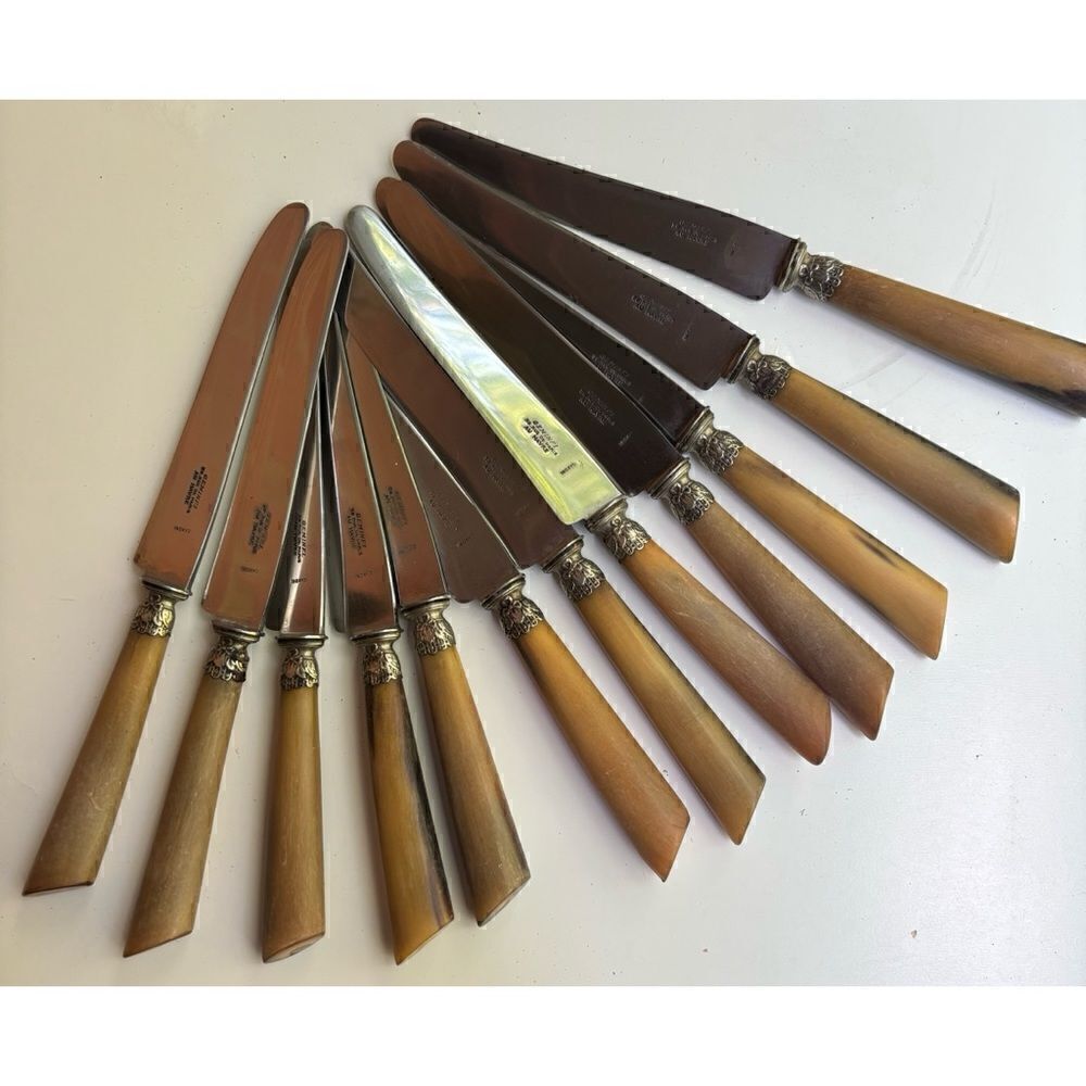 Antique Geminfi 58 Rue De Paris Au Havre Inoxy knives Set of 12